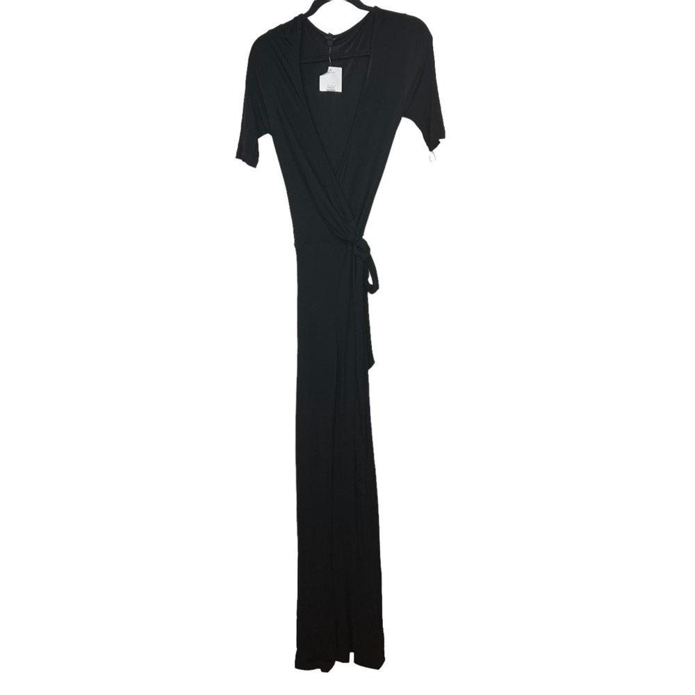 TopShop Black V Neck Wide Leg Jumpsuit NWT Size US 8